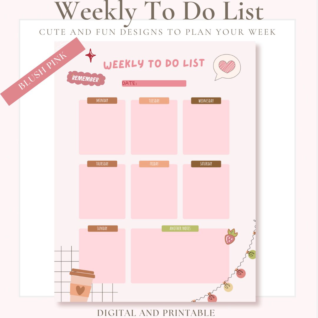 Digital Weekly Planner | Printable Weekly Planner | 3 Designs