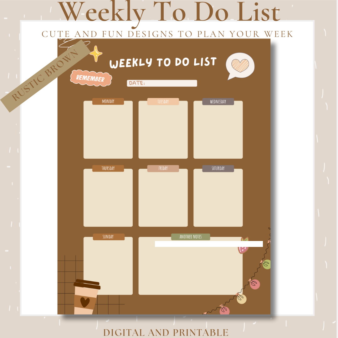 Digital Weekly Planner | Printable Weekly Planner | 3 Designs