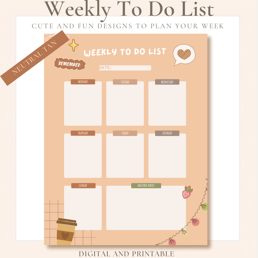 Digital Weekly Planner | Printable Weekly Planner | 3 Designs