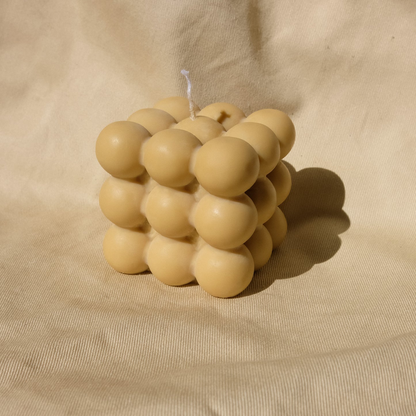 Cube Bubble Candle - Tan